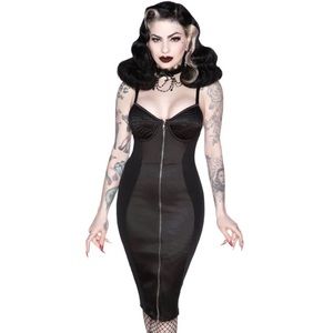 KILLSTAR HALLOWEEN SPIDER DEE VILLE MIDI DRESS NEW